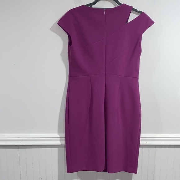 Boss Hugo Dress purple size 8 petite cap sleeve Danouk lined - Picture 7 of 12